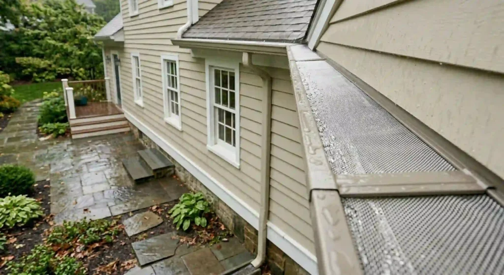professionally installed gutter guard system.