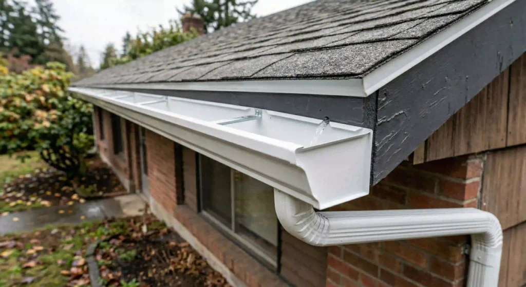 properly functioning clean gutter system