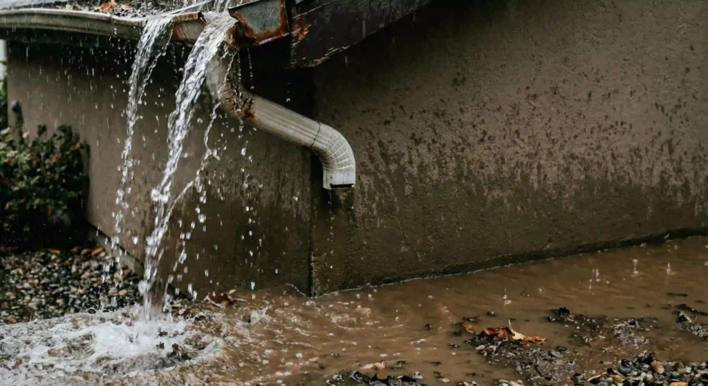 water pooling near foundation