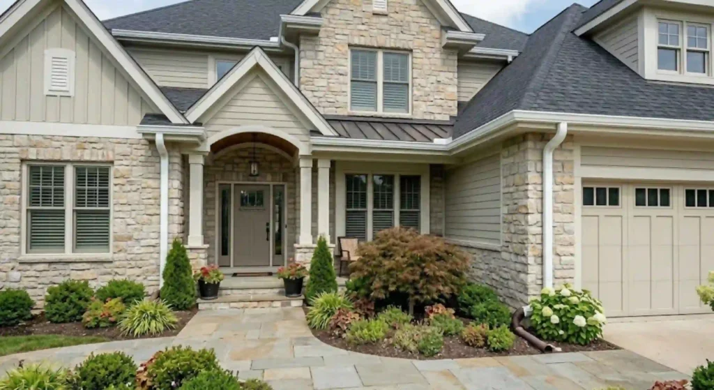 clean roofline with modern seamless gutter system