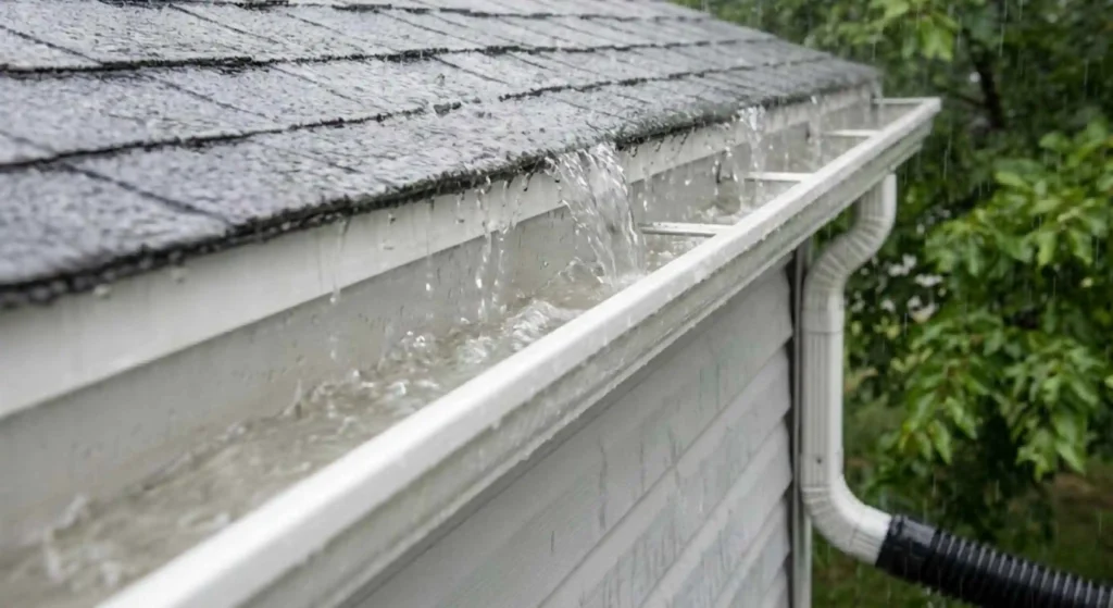 gutter during rain